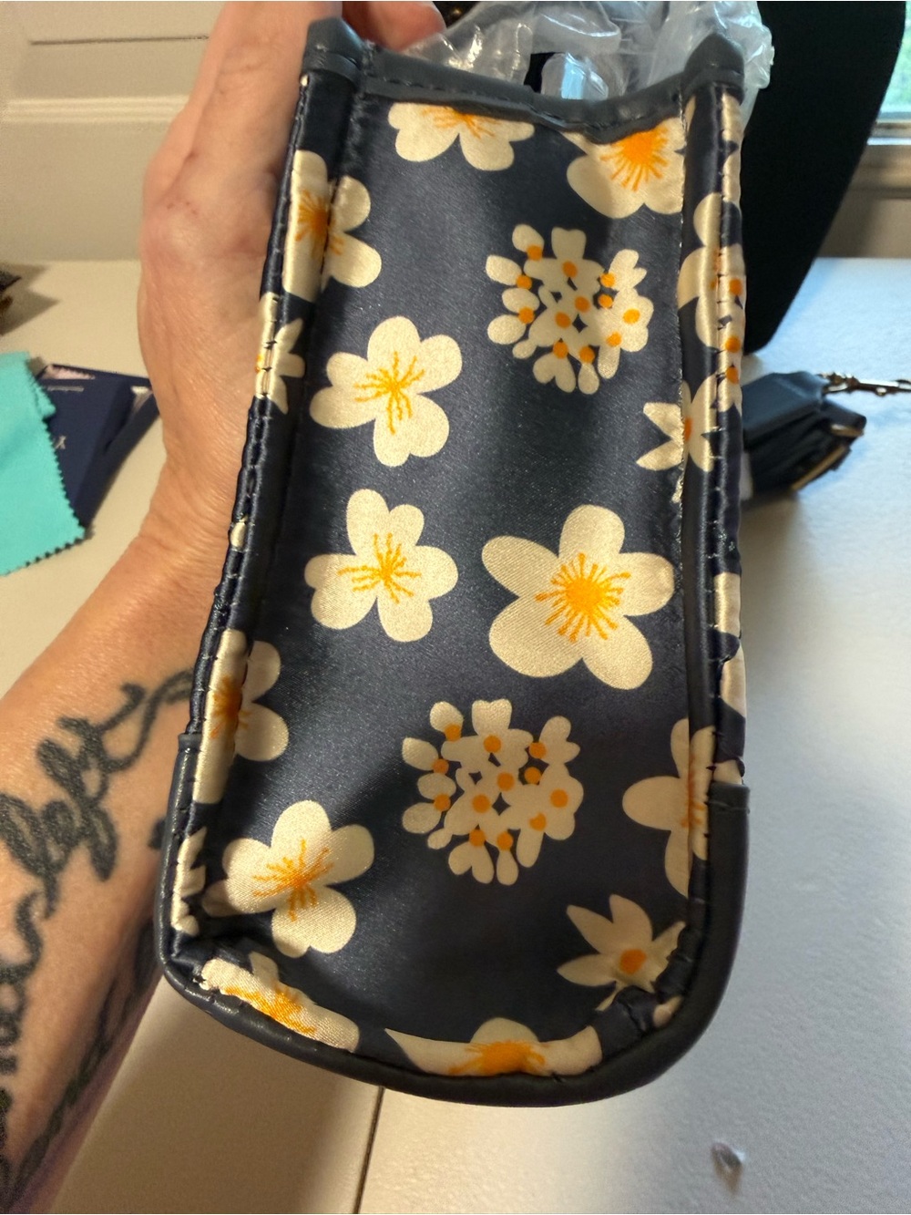 Kurt Geiger NWT XS Mini Floral Recycled Square Shopper Tote - Picture 5 of 9